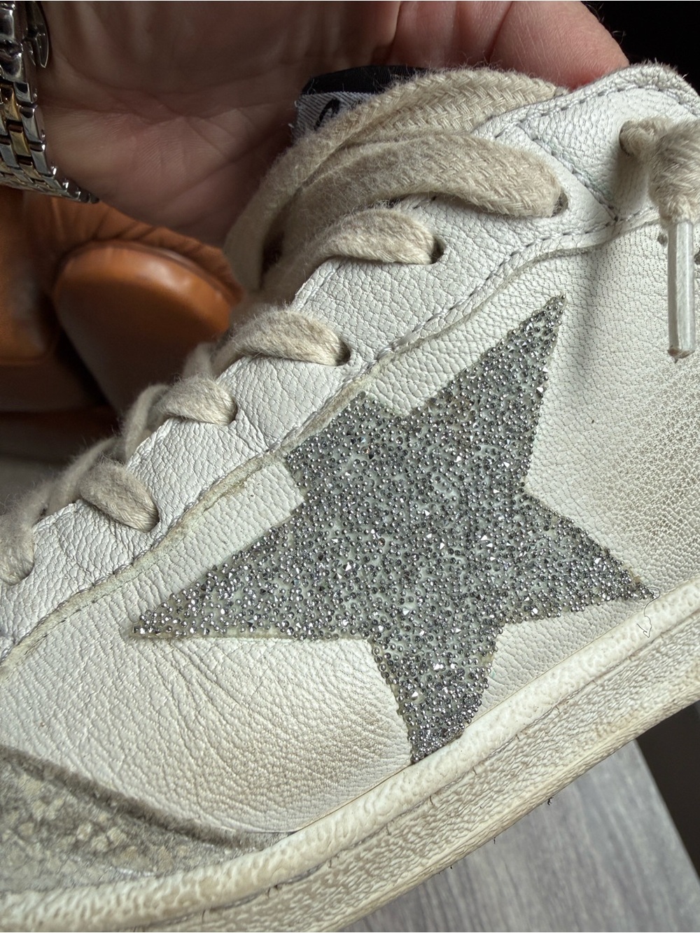 Golden Goose Women’s Cream Leather Star Sneakers - Picture 3 of 12